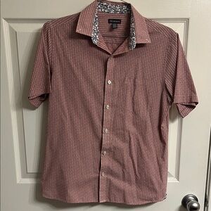 Van Heusen Red and White Patterned Short Sleeve Shirt